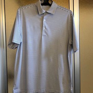 The Georgia Club blue/white striped polo shirt